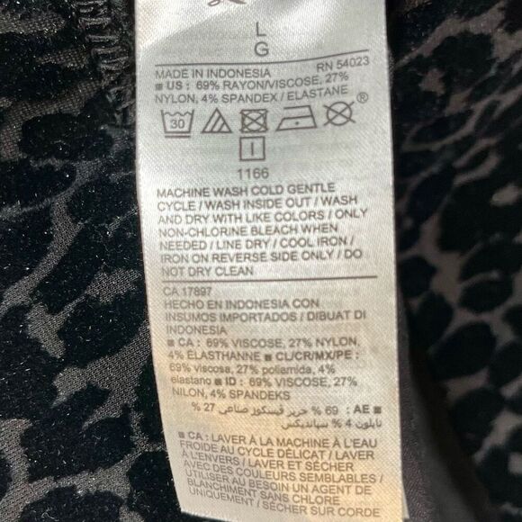 New NWT Old Navy Stevie High Rise Flock Black Leopard Leggings Large - Picture 6 of 13